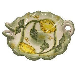 Vintage Mac Arte' Lemons Leaves Motif Monte Di Procida ITALY Majolica Bowl